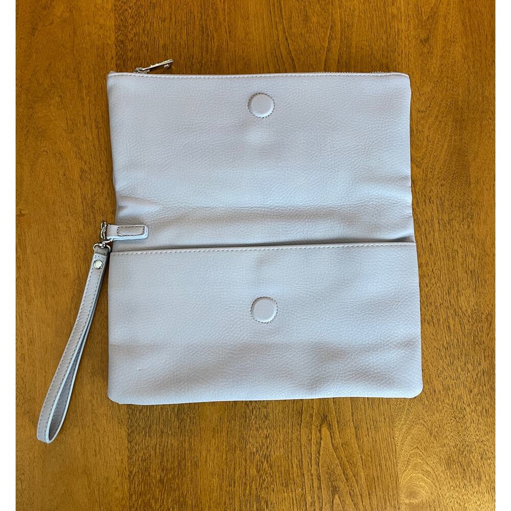 Lavender Suede Sole Society fold over clutch - wrist strap - lilac - purple - Picture 3 of 9